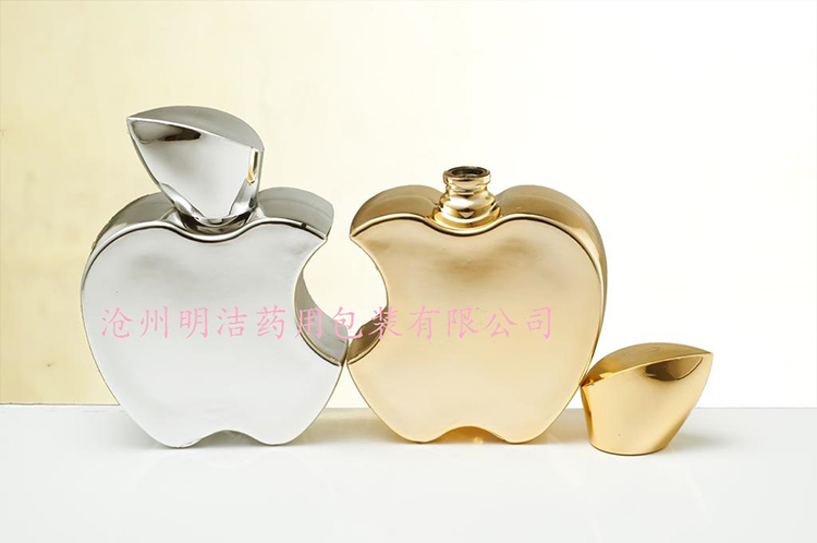 金色苹果<a href='/xsp.html'>香水瓶</a>,<strong>银色香水瓶</strong>,<strong>电镀香水玻璃瓶</strong>